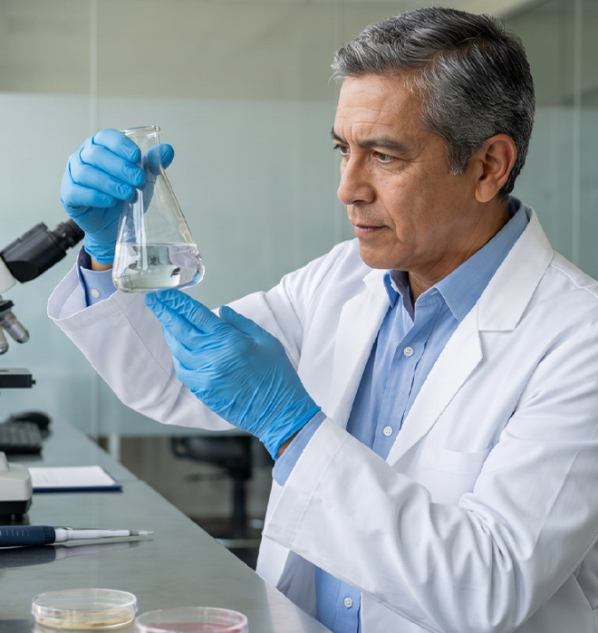 Doctor en el laboratorio